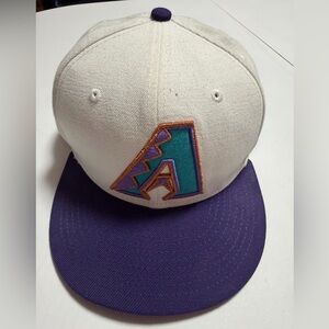 Arizona Diamondbacks Retro A Logo White & Purple fitted Hat